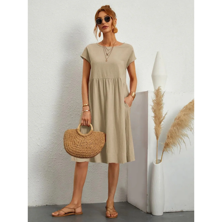 Levoire | Robe d'été mini décontractée pour femmes Kaki