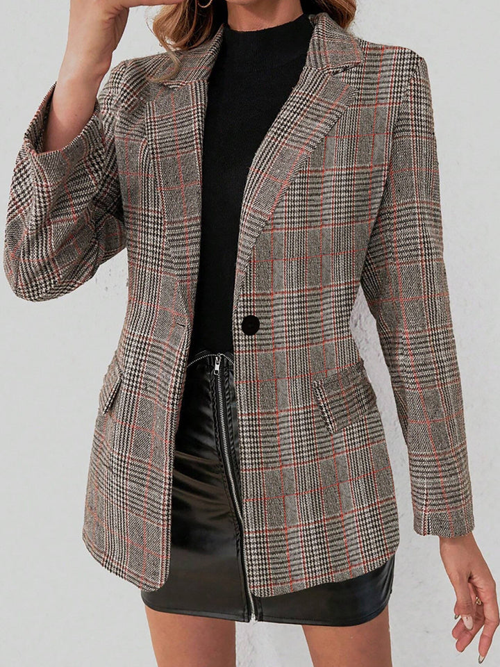 Levoire | Blazer À Carreaux Élégant À Manches Longues