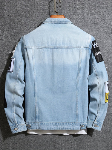 Levoire | Blouson En Denim Élégant Pour Hommes Avec Des Coutures En Détail