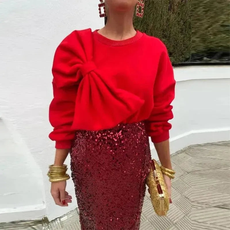 Levoire | Chemisier femme large unicolore à manches longues Rot