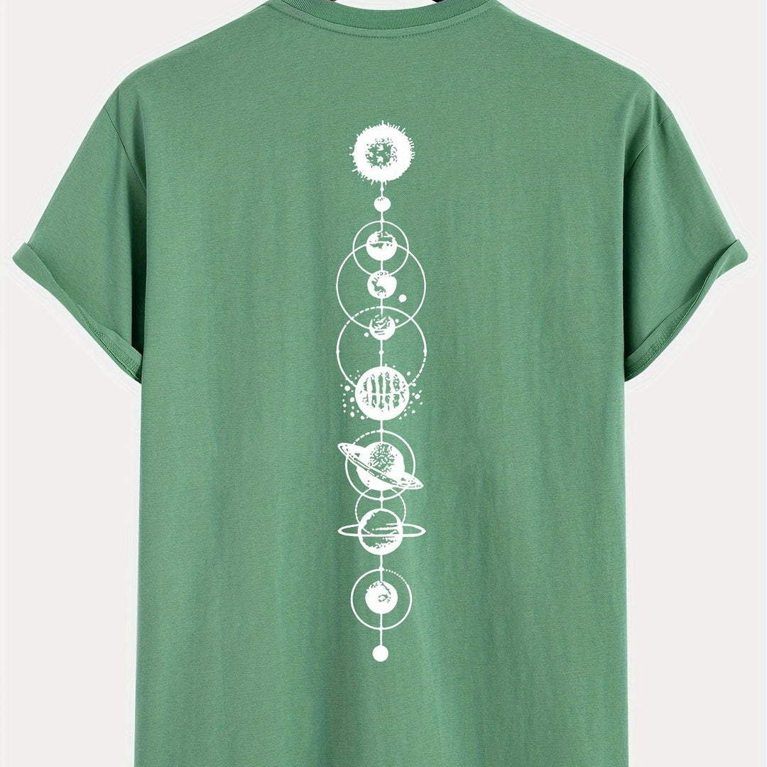 Levoire | T-Shirt Pour Hommes Rento Avec Imprimé Planètes En 100% Coton