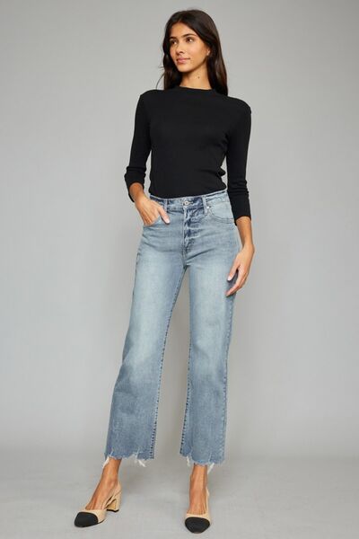 Levoire | Jean Taille Haute Cropped À Ourlet Brut