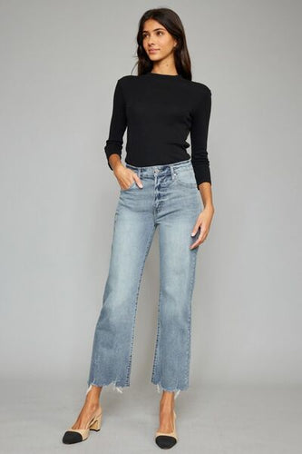 Levoire | Jean Taille Haute Cropped À Ourlet Brut