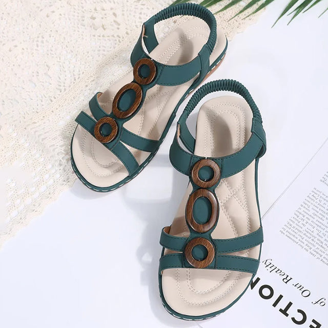 Levoire | Sandales Plates Avec Semelle Ergonomique Et Lacets Pour Femmes