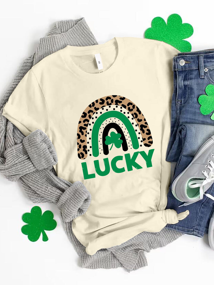 Levoire | LUCKY Col rond Manches courtes T-shirt Tan