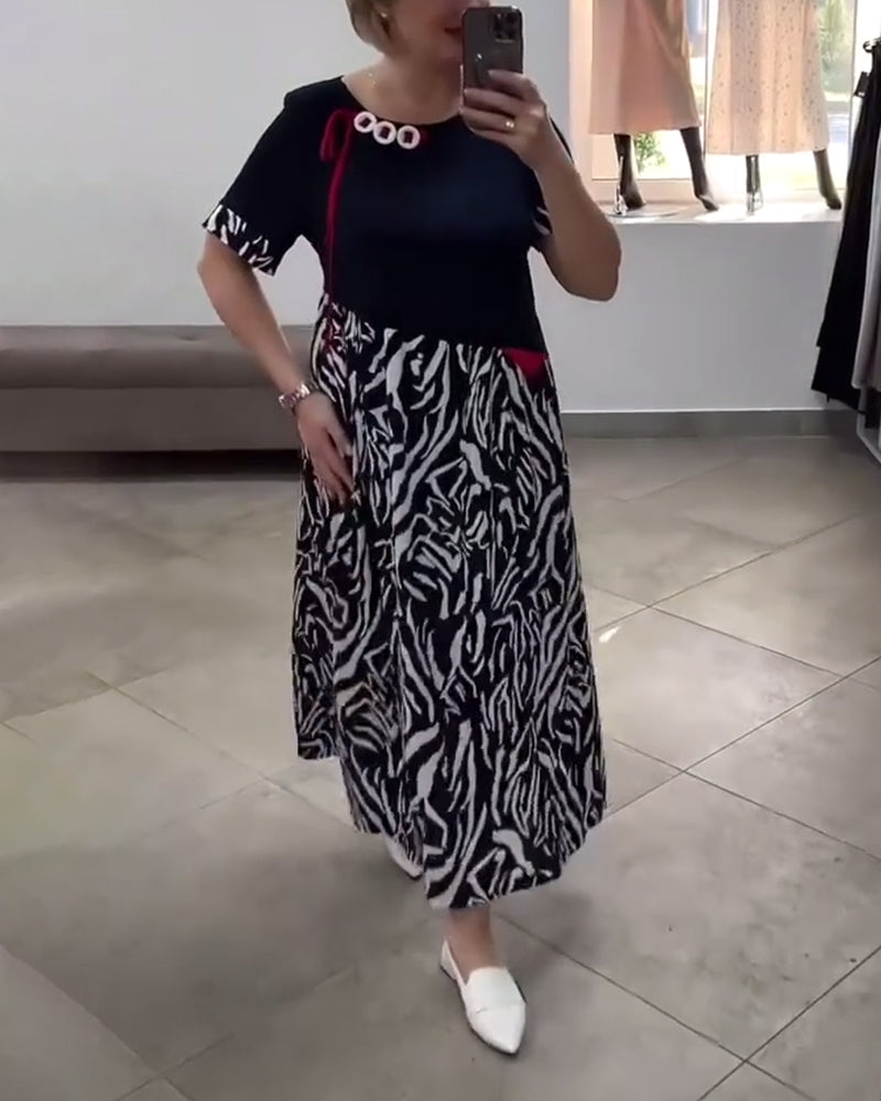 Levoire | Robe Patchwork Décontractée Noir