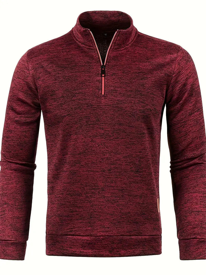 Levoire | Rento Manches Longues Fleece Pull à Demi-Zip Rot
