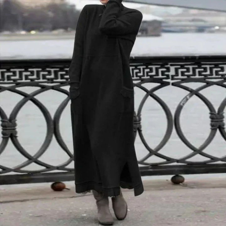 Levoire | Robe Maxi En Tricot Élégante Pour Femmes Noir