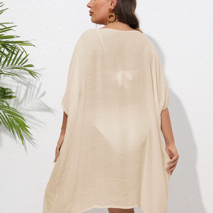Levoire | Kaftan De Plage Plein D'Air, Avec Bord Tricoté