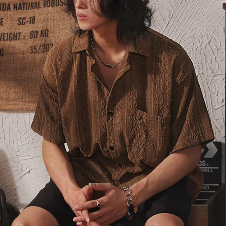 Levoire | Chemise à manches courtes Braun