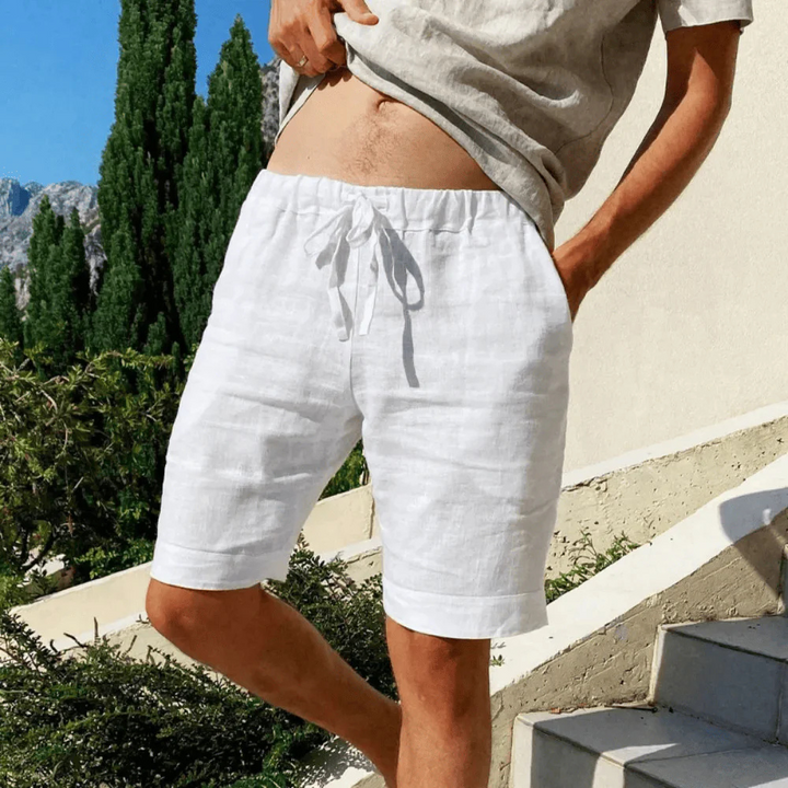 Levoire | Shorts En Lin Pour Hommes Avec Une Touche Décontractée D'Été Blanc
