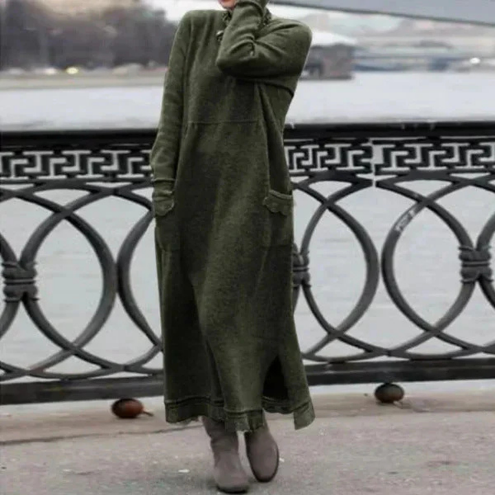 Levoire | Robe Maxi En Tricot Élégante Pour Femmes Vert