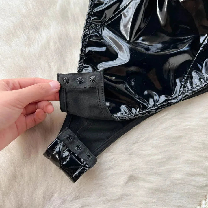 Levoire | Body Femme en cuir PU avec décolleté en V