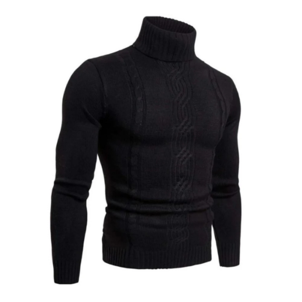Levoire | Hector Pull En Coton Pour Hommes Avec Motif En Torsades Noir