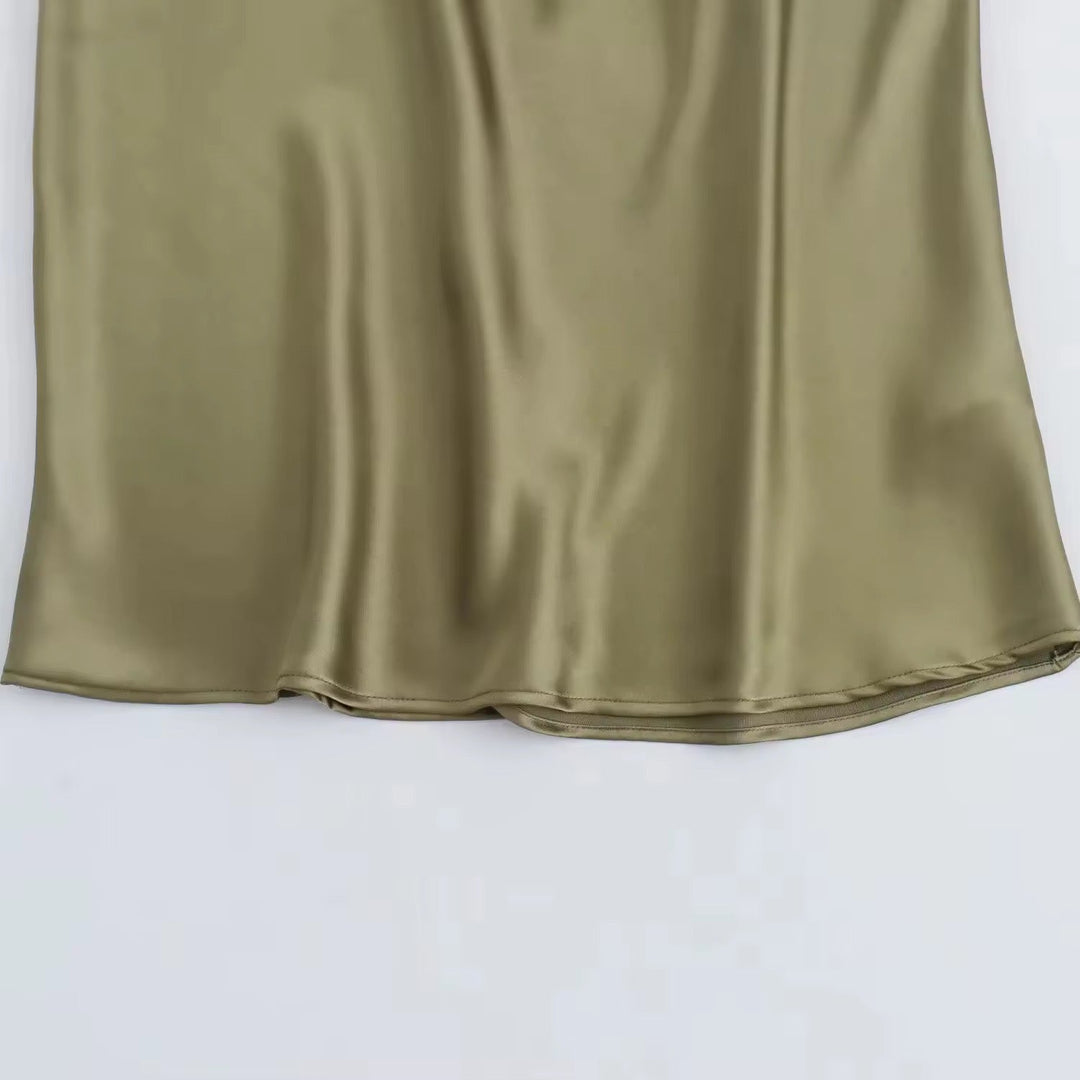 Levoire | Robe Maxi Satin Drapé Élégante