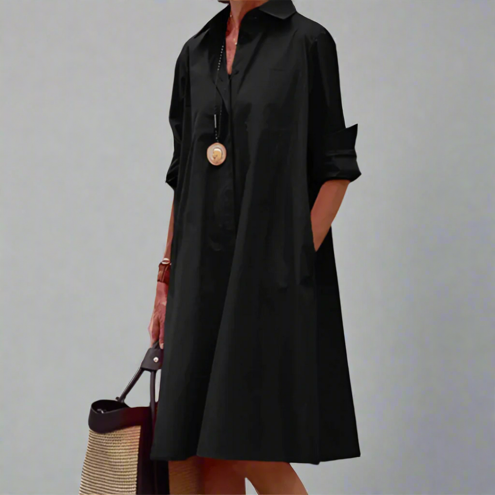 Levoire | Robe Polo Stylée En Tissu Premium Noir