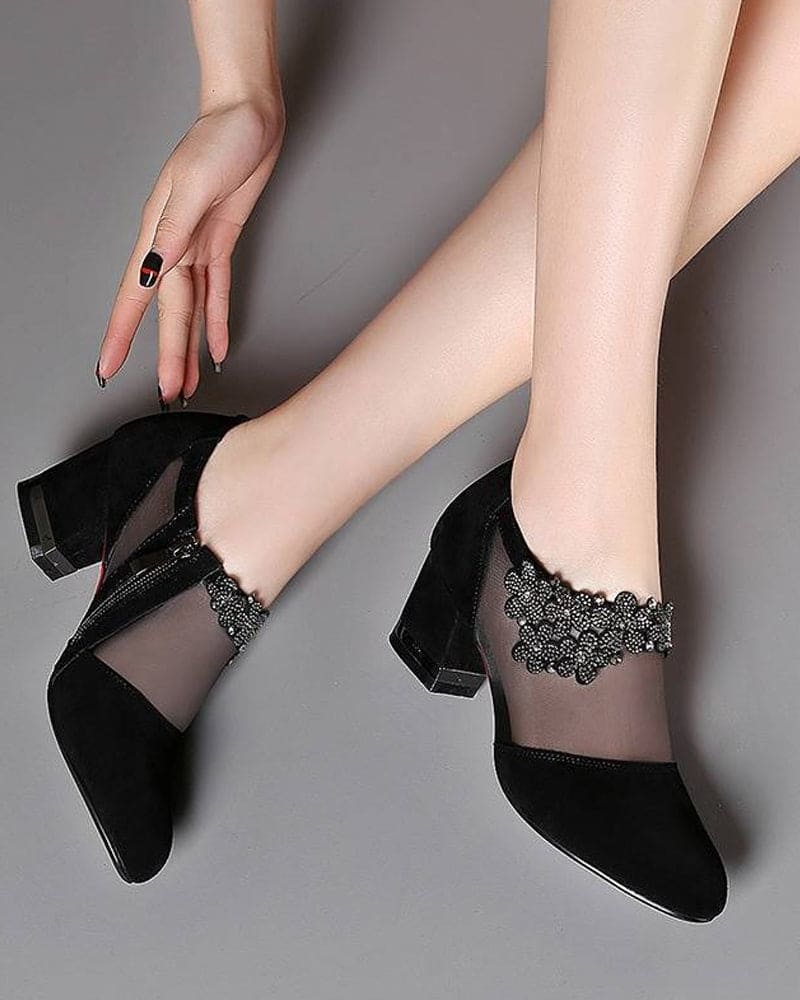 Levoire | Chaussures En Mesh Respirantes Noir Talons moyens A