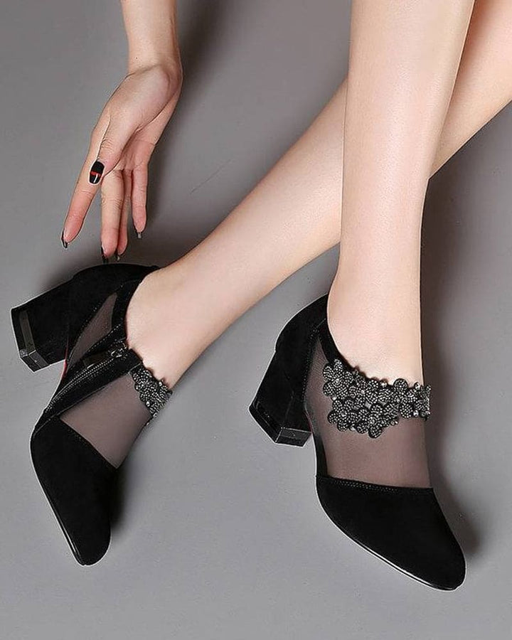 Levoire | Chaussures En Mesh Respirantes Noir Talons moyens A