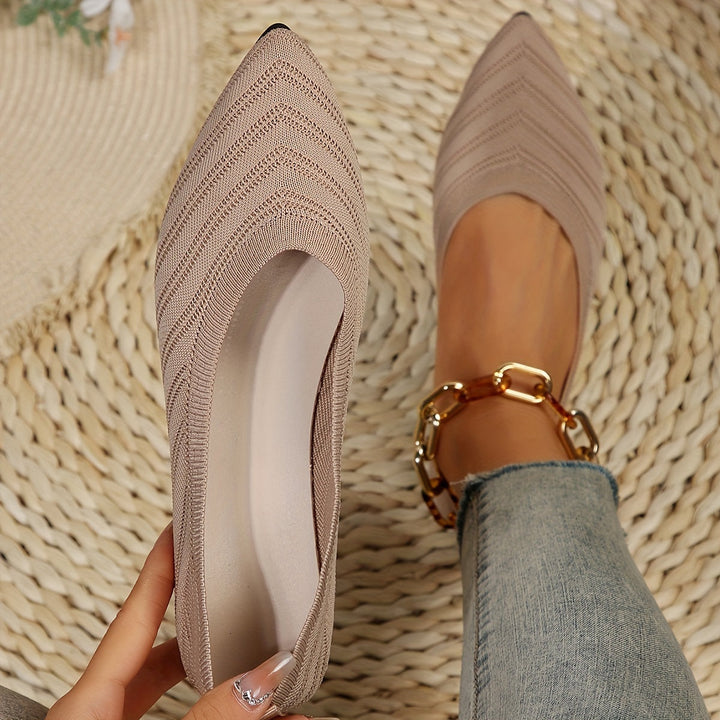 Levoire | Comfortable Pointed Toe Glide Shoes Abricot