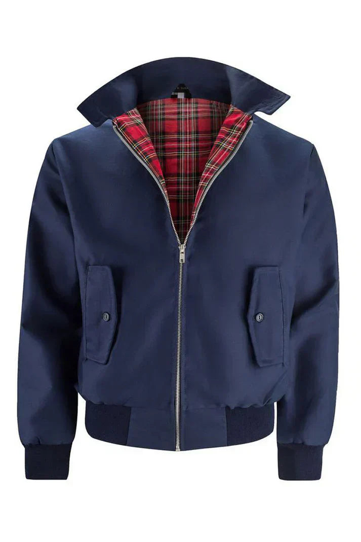 Levoire | Veste Élégante Avec Doublure À Carreaux Bleu foncé
