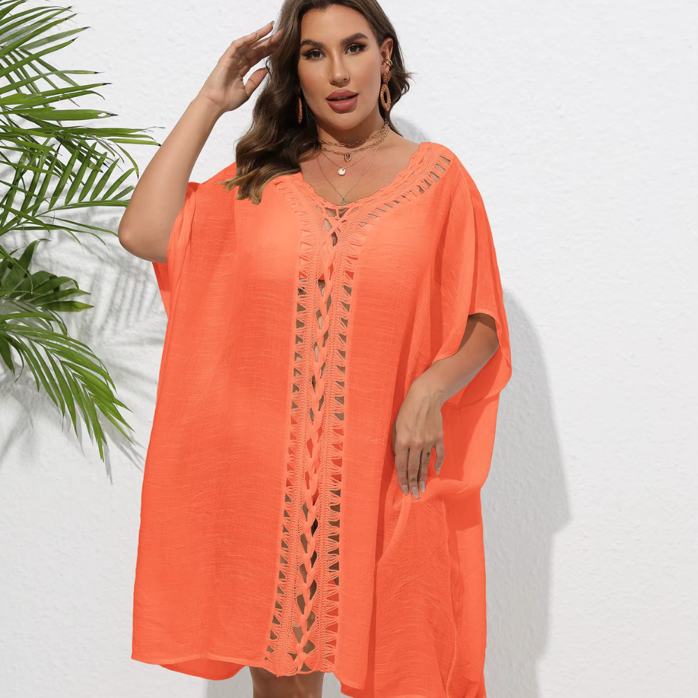 Levoire | Kaftan De Plage Plein D'Air, Avec Bord Tricoté