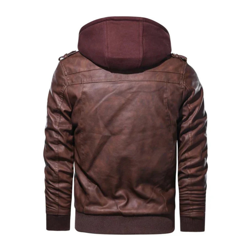 Levoire | Veste En Cuir Stylée Avec Capuche