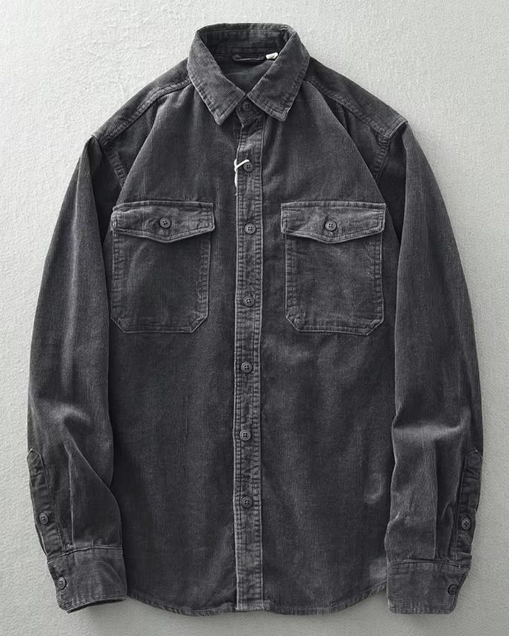 Levoire | Chemise en denim grise avec poches