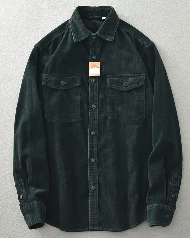 Levoire | Chemise en denim grise avec poches Vert