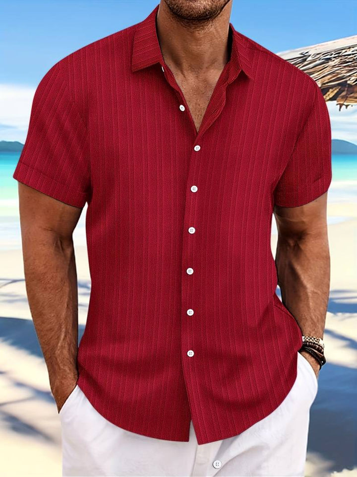 Levoire | Chemise Élégante À Motif Rayé Décontracté Bourgogne