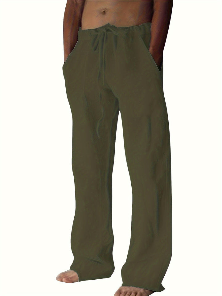 Levoire | Grande Taille Pantalons En Coton Pour Hommes De Loisirs Vert foncé