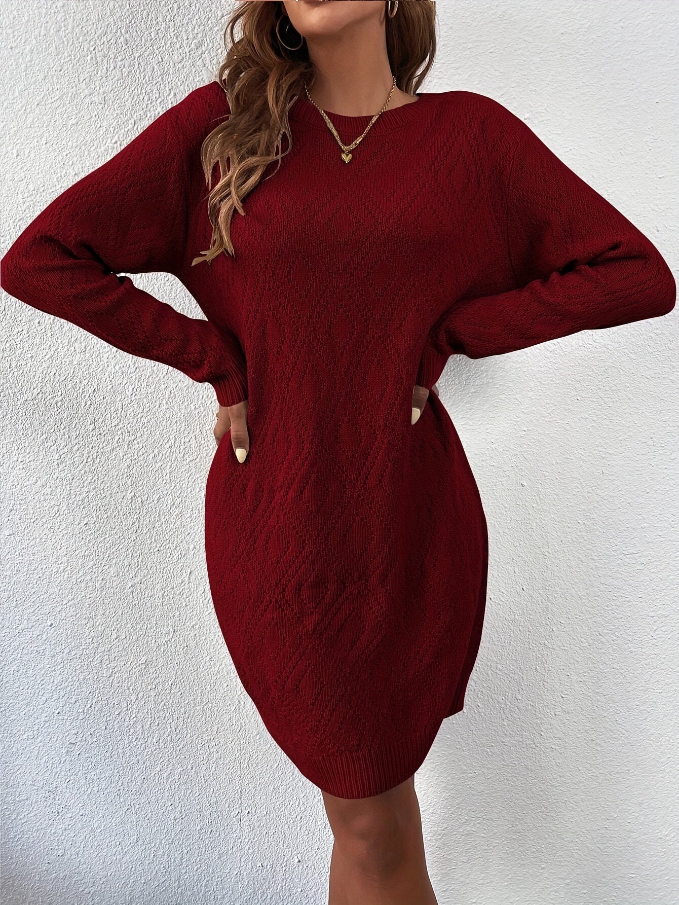 Levoire | Robe En Tricot À Manches Longues Avec Col Rond Et Ceinture