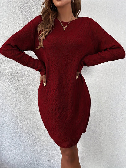 Levoire | Robe En Tricot À Manches Longues Avec Col Rond Et Ceinture