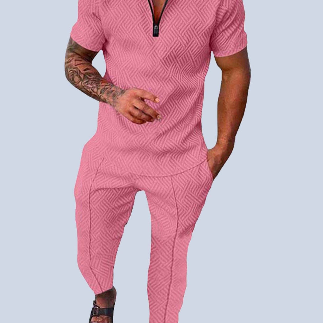 Levoire | Ensemble De Loisirs 2 Pièces Homme Avec Haut Et Pantalon Couleur rose pâle
