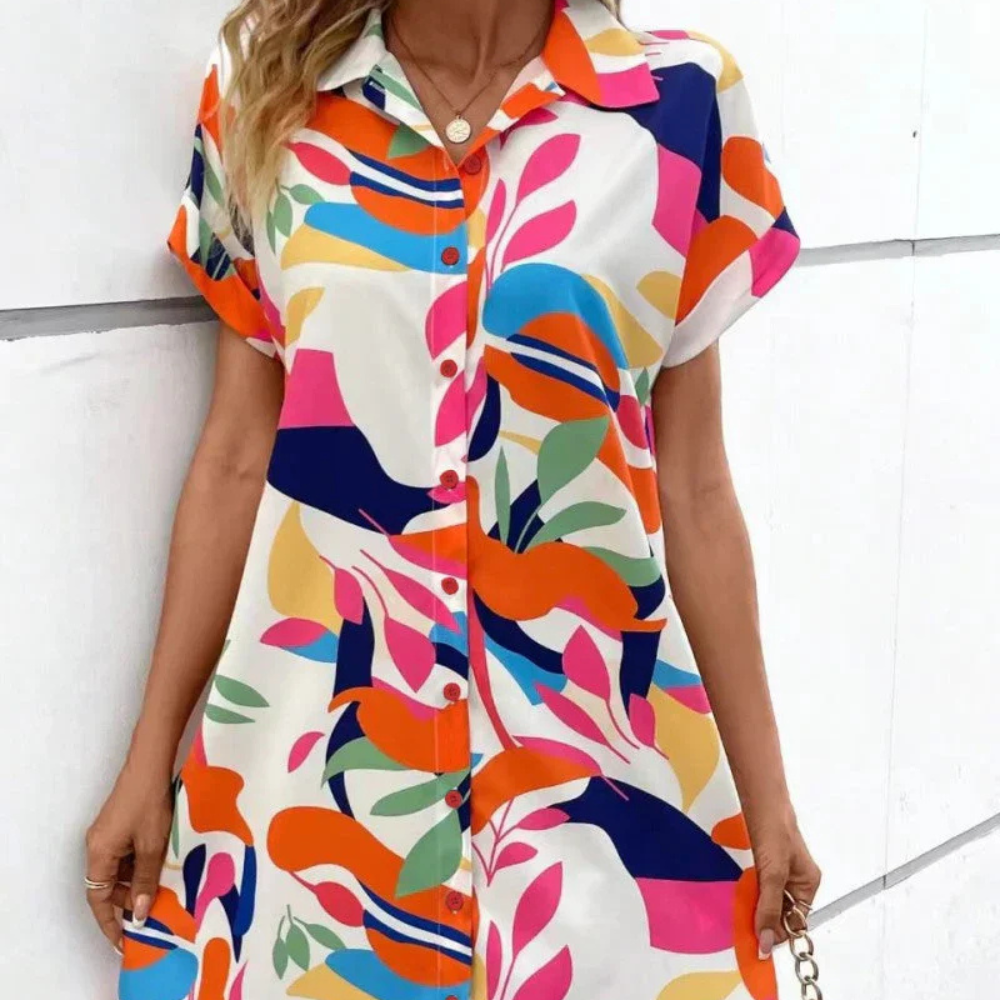 Levoire | Robe Chemise Colorée Pour Jours Ensoleillés Blanc