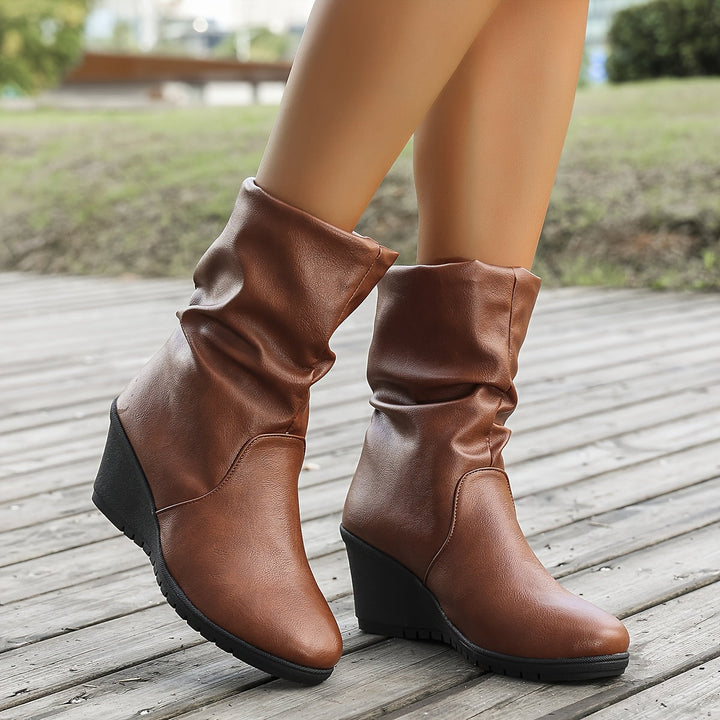 Levoire | Bottes Retro Femme À Talons Épais Et Semelle Antidérapante Braun