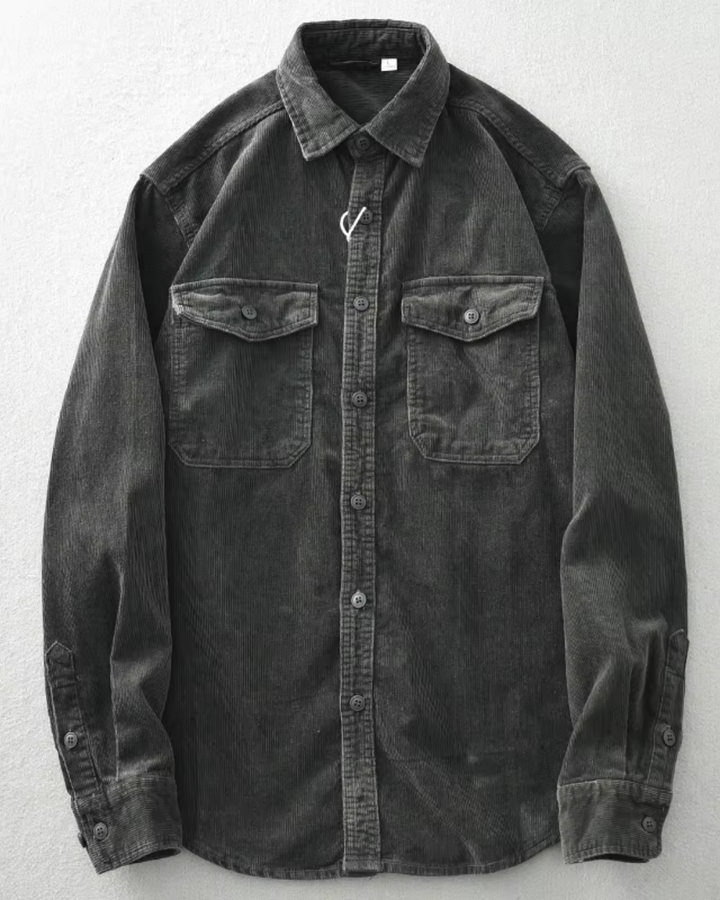 Levoire | Chemise en denim grise avec poches Gris