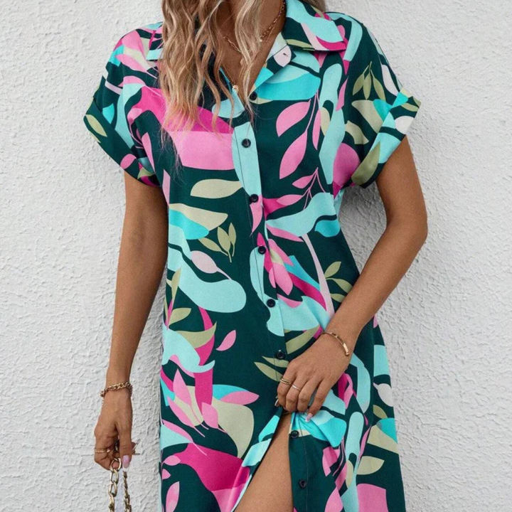 Levoire | Robe Chemise Colorée Pour Jours Ensoleillés Vert