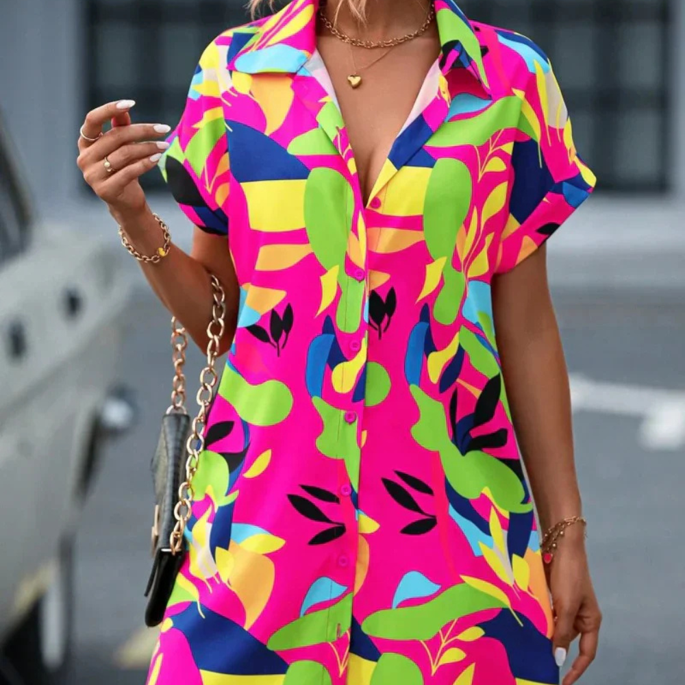 Levoire | Robe Chemise Colorée Pour Jours Ensoleillés Rosa