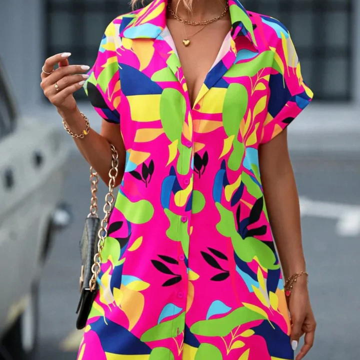 Levoire | Robe Chemise Colorée Pour Jours Ensoleillés Rosa