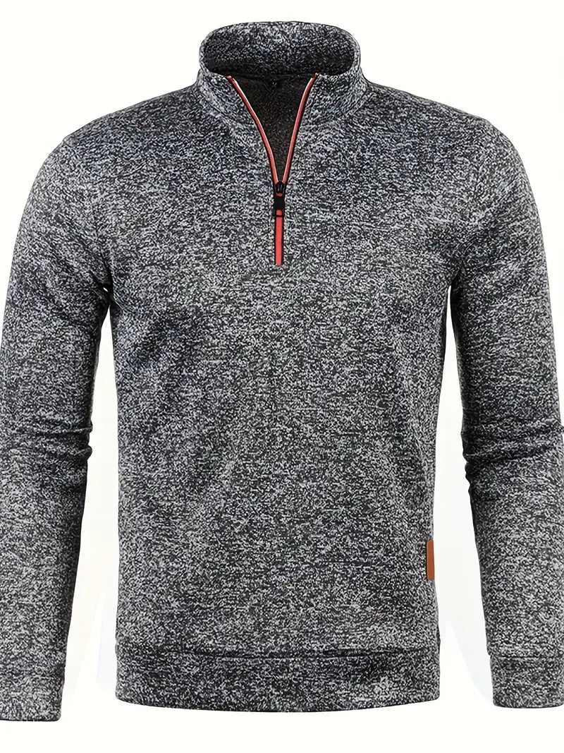 Levoire | Rento Manches Longues Fleece Halb Ykk Zippée Sweatshirt Gris foncé