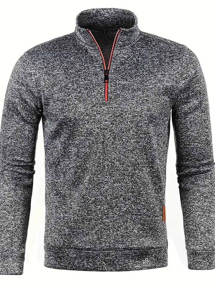 Levoire | Rento Manches Longues Fleece Pull à Demi-Zip gris foncé