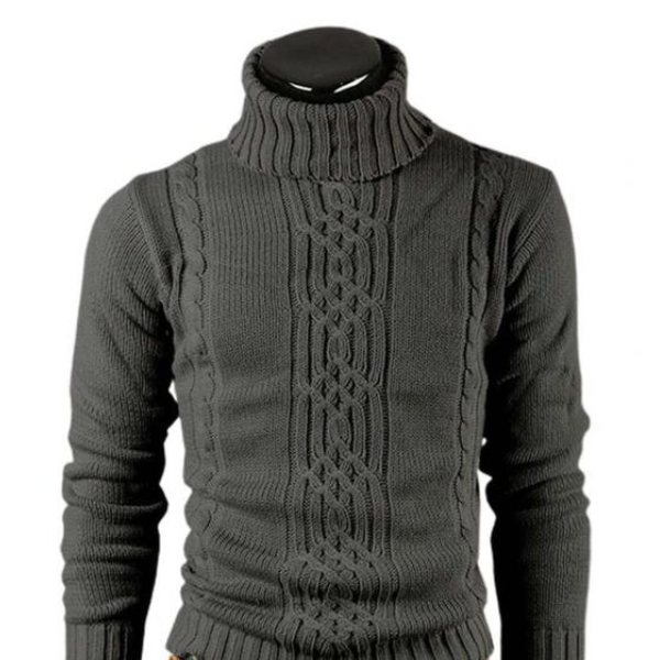 Levoire | Chemises À Col Puffer Tricotées Chaudes, Avec Modèle De Câble Gris foncé