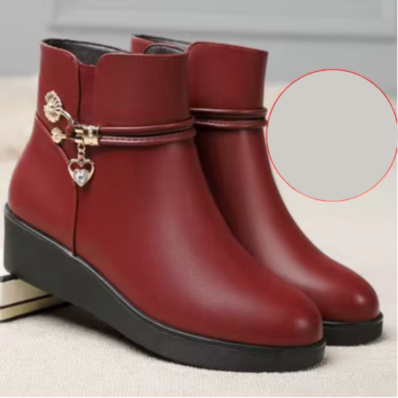 Levoire | Bottes Femme avec Détail Suspendu Talon Bas Rot