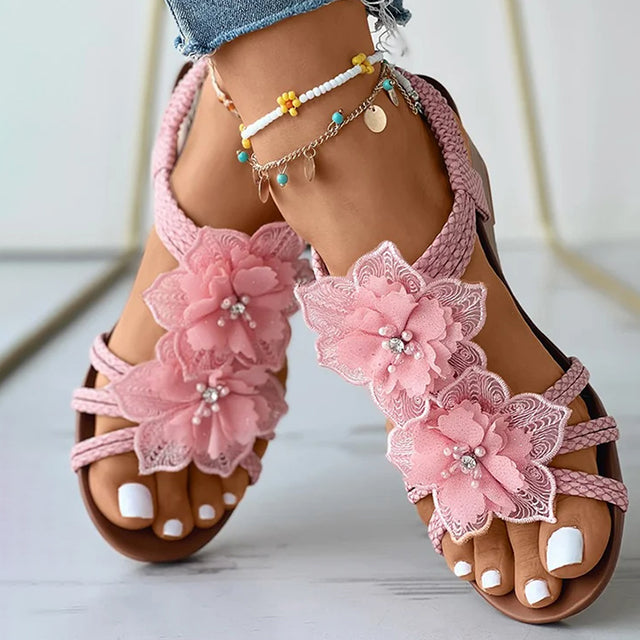 Levoire | Beaux Sandales À Talons Hauts Avec Détails En Fleurs Pour Femmes