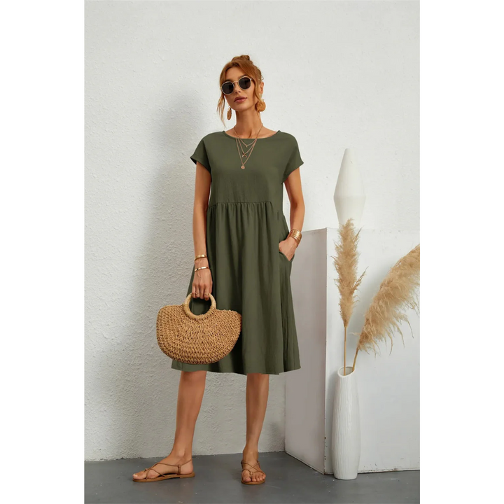 Levoire | Robe d'été mini décontractée pour femmes Vert militaire