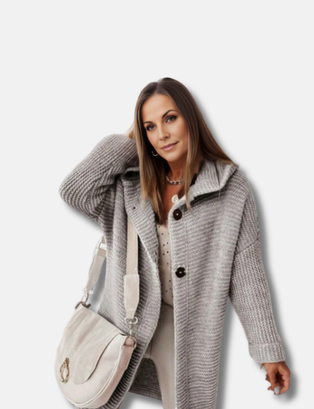 Levoire | Gilet Long Rayé Gris
