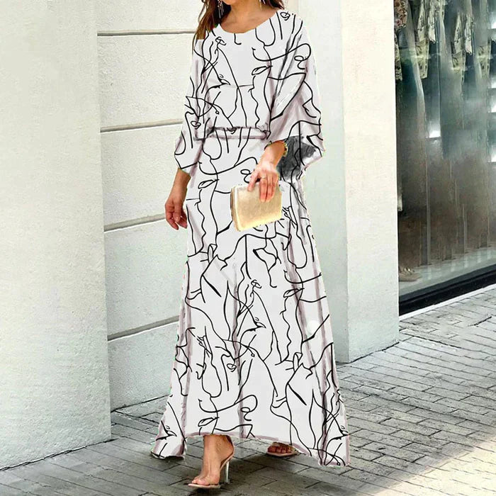 Levoire | Confortable, robe longue imprimée Blanc
