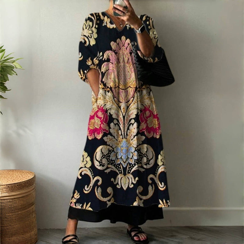 Levoire | Robe À Imprimé Ethnique Vintage Multicolore