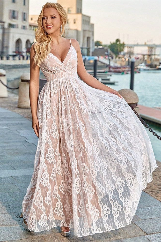 Levoire | Robe en dentelle à bretelles spaghetti dans un ton ivoire Ivoire