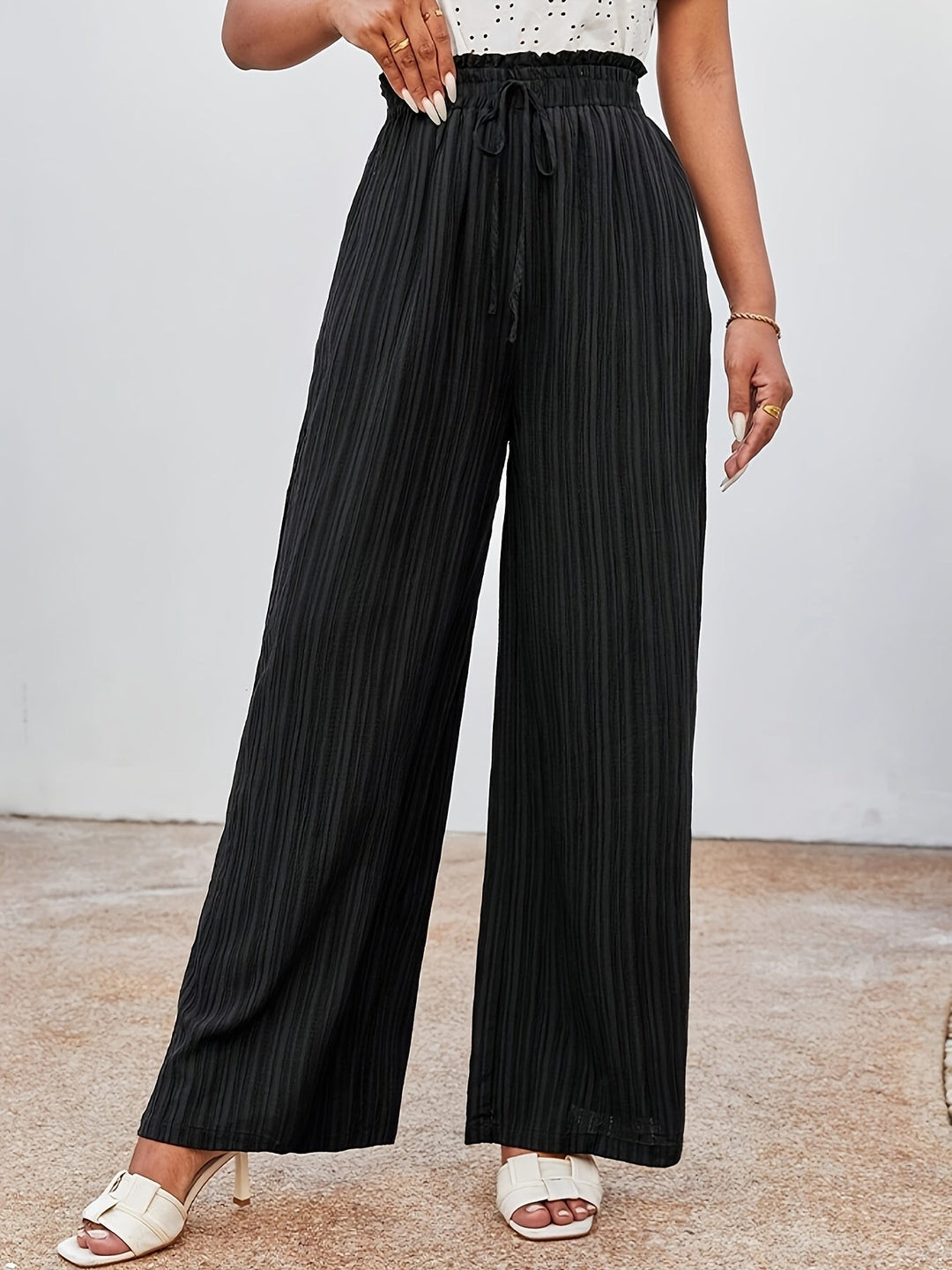 Levoire | Lörpö Vêtements De Contour Pantalons D'Été En Couleur Unie Noir